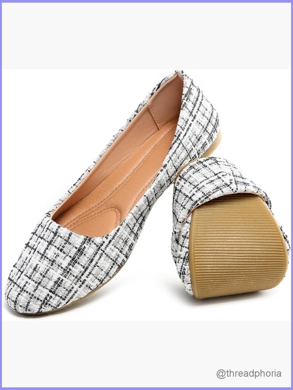 Round Toe Ballet Flats Memory Foam Dressy Walking Shoes